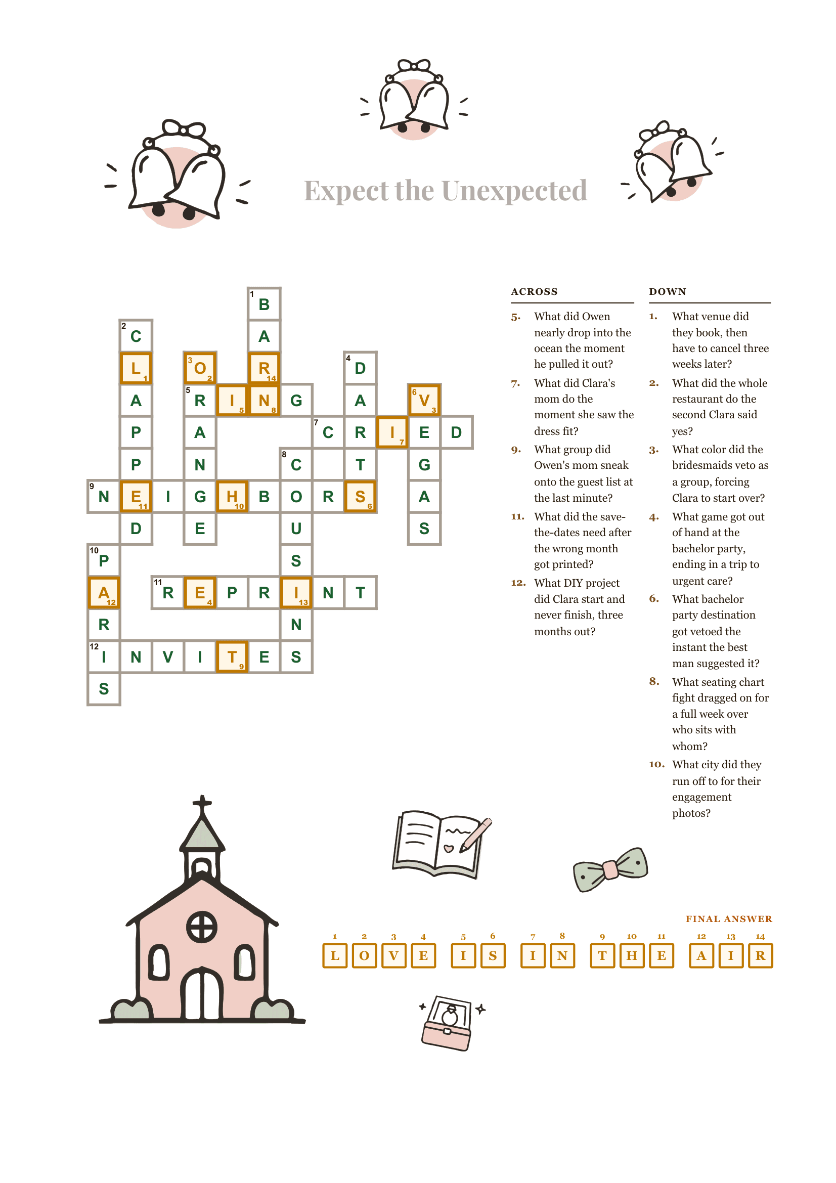 Wedding Day Crossword preview